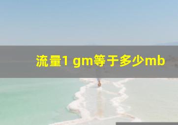 流量1 gm等于多少mb